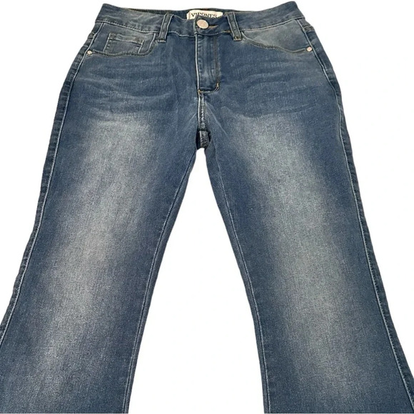 NWOT Women’s Bell Bottom Boot Cut High Waisted Stretch Blue Jeans Summer Fashion - Picture 7 of 9